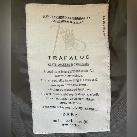 Zara Puffer Vest Removable Hood, Olive Green and Brown, Women's Large - Picture 9 of 11